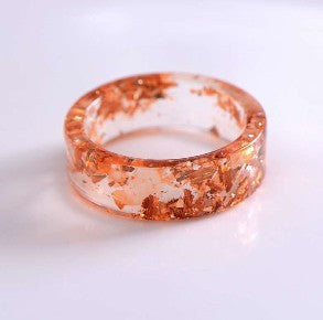 Hot Unique Clear Resin Ring Handmade Dried Flower
