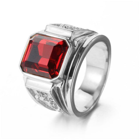 Fashion Gold Big Red Black Green Blue Stone Square