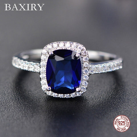 Trendy Aquamarine Amethyst Ring 925 Sterling Silver