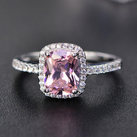 Trendy Aquamarine Amethyst Ring 925 Sterling Silver