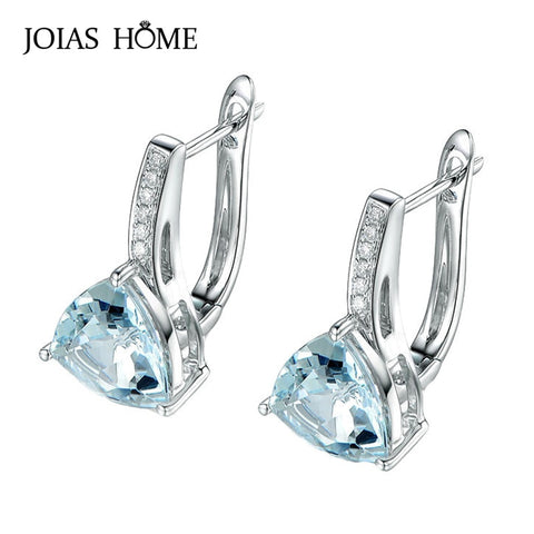 Women Sapphire Gemstones Drop Earrings 925