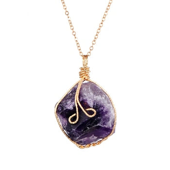 Raw Ore Crystal Necklace Pendant Natura