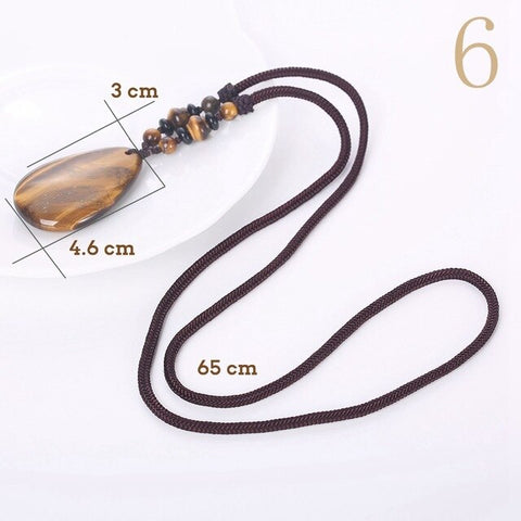 Yumten Turquoise Pendant Necklaces Long Women