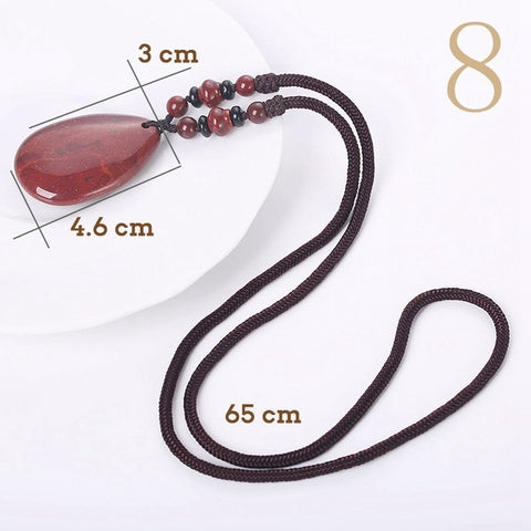 Yumten Turquoise Pendant Necklaces Long Women
