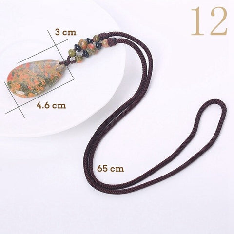 Yumten Turquoise Pendant Necklaces Long Women