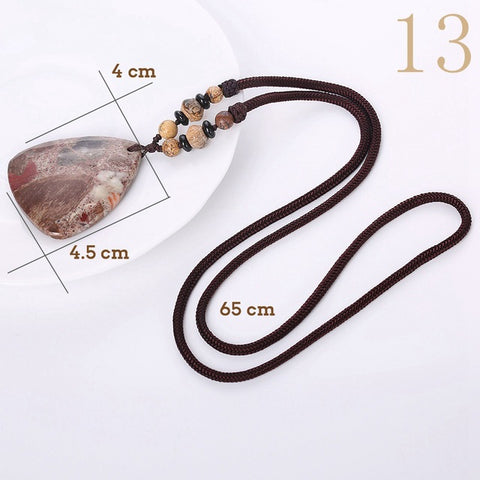 Yumten Turquoise Pendant Necklaces Long Women