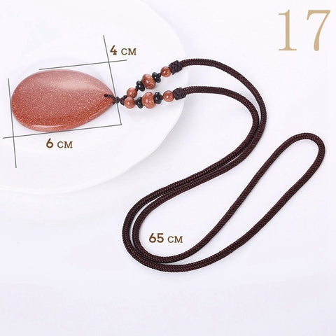 Yumten Turquoise Pendant Necklaces Long Women